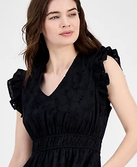 Anne Klein Women's Cotton Eyelet Drawstring-Waist Dress