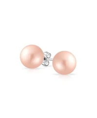 Bling Jewelry Classic Light Pink Drop Ball Earrings With Simulated Pearl Sterling Silver