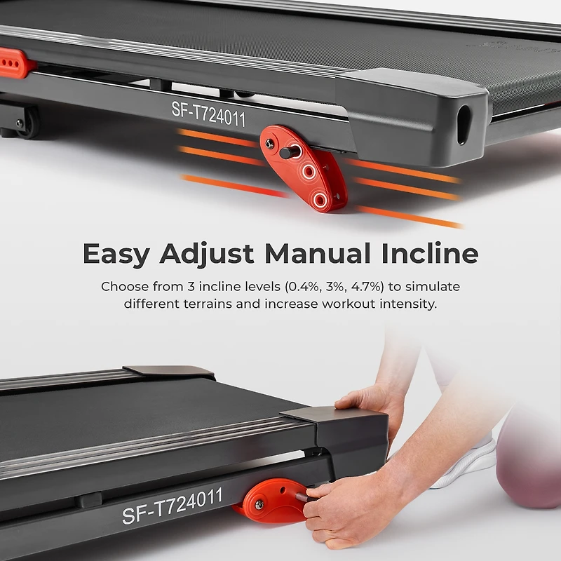 Sunny Health & Fitness Active 300 Smart Manual Incline Treadmill with WiFi & Bluetooth