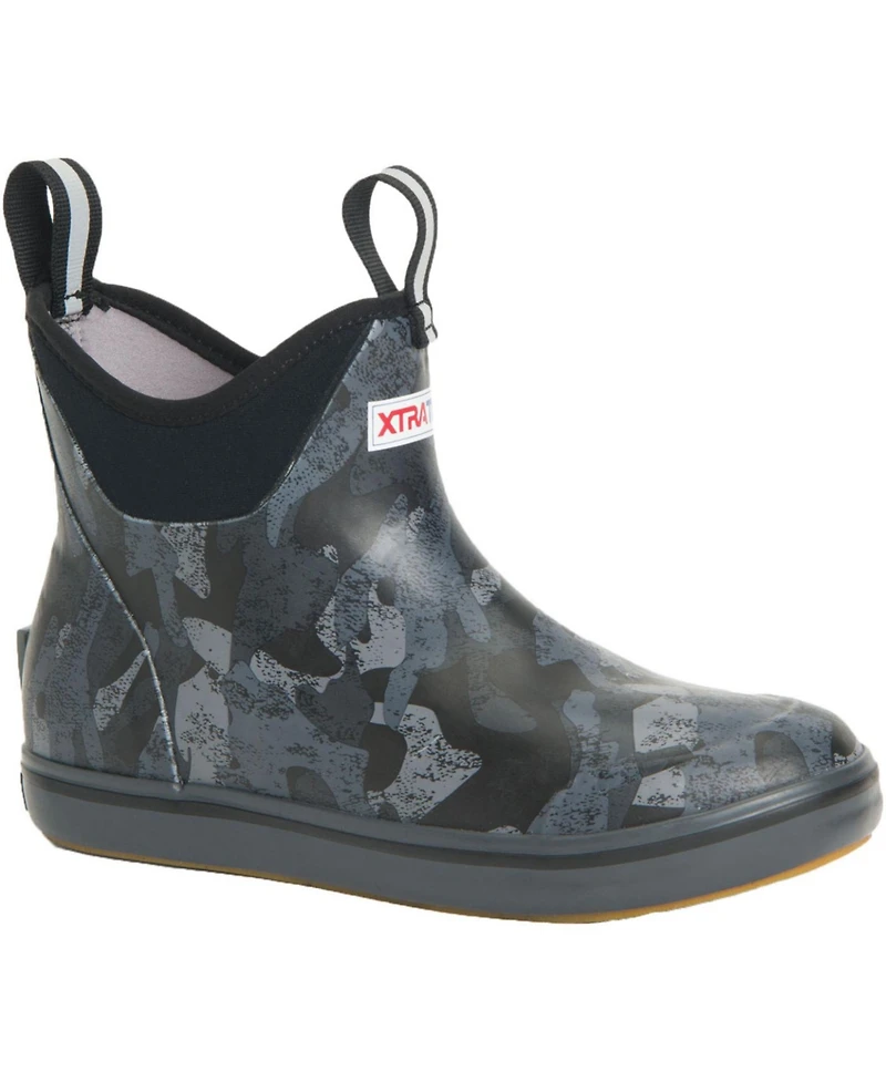 Women's 6 Black Camo Ankle Deck Boot