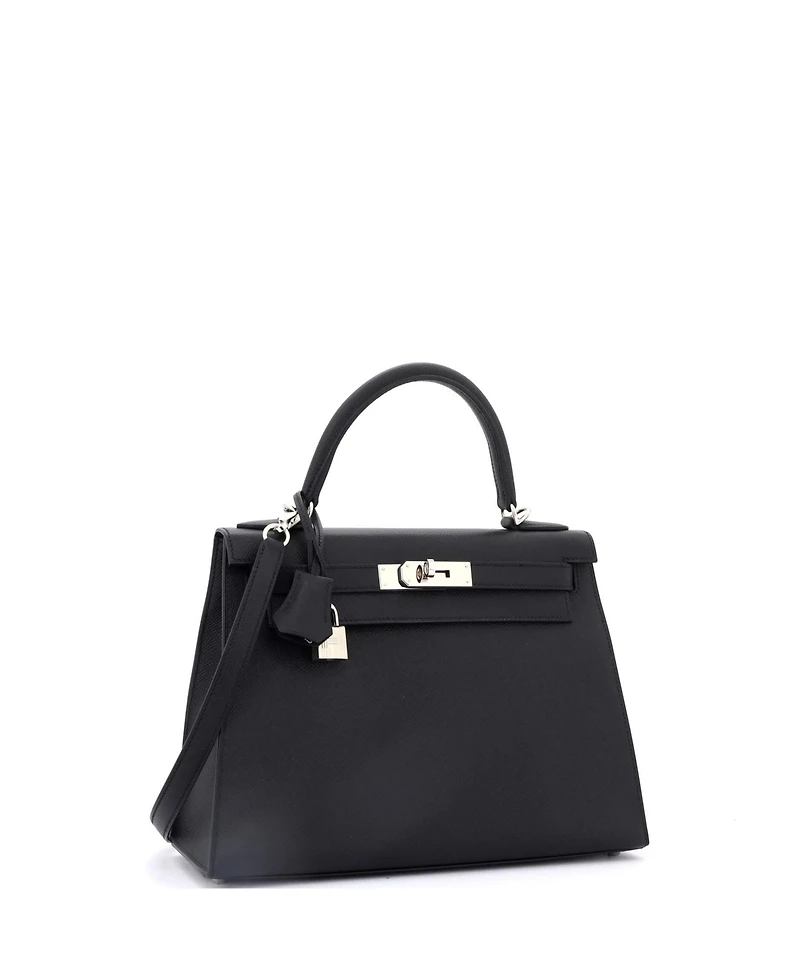 Pre-Owned Hermes Kelly Handbag Epsom with Palladium Hardware