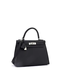 Pre-Owned Hermes Kelly Handbag Epsom with Palladium Hardware