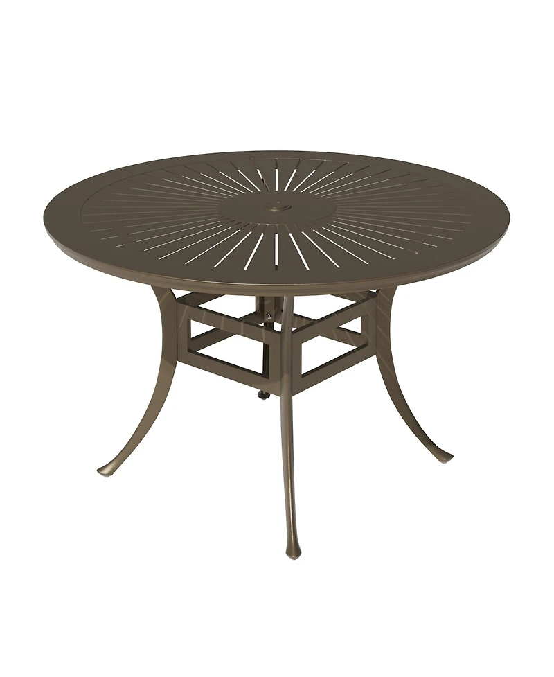 48" Patio Dining Table Bistro Table with 2" Umbrella Hole