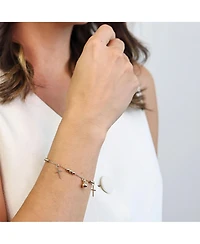 Bling Jewelry Christian Religious Beads Charm Cross Bracelet Gold Plated Brass 7.5 Inch
