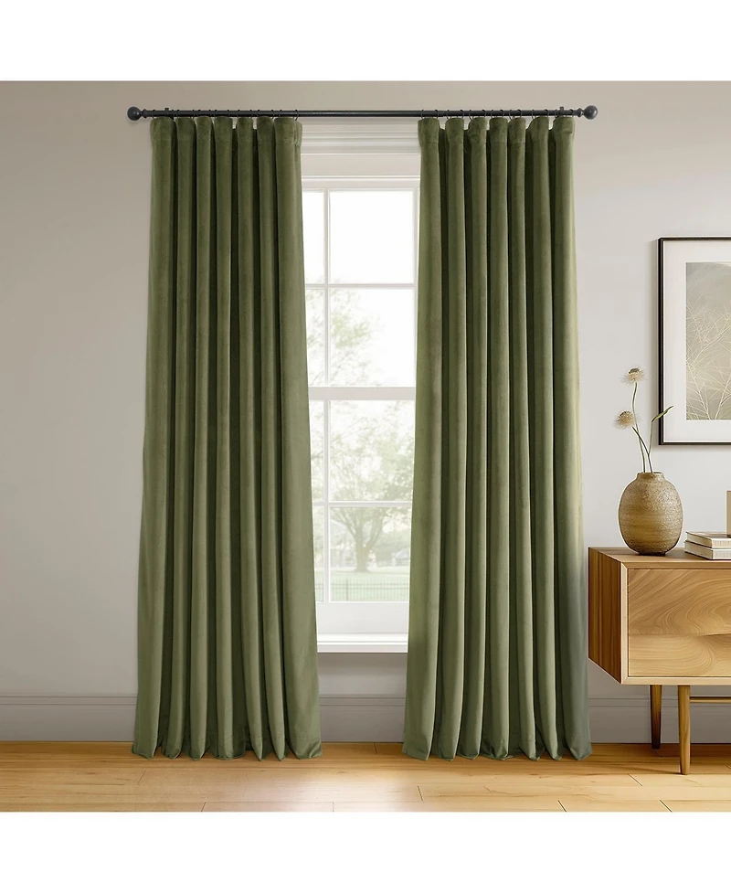 Half Price Drapes Hunter Green Signature Velvet Blackout Curtain