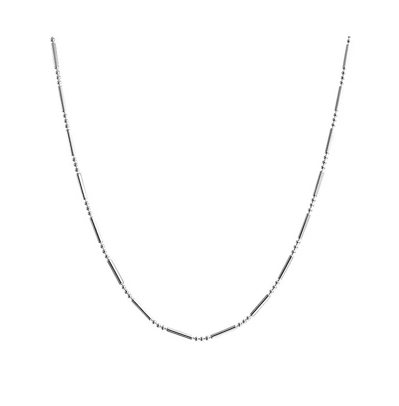 Bling Jewelry Bead Bar Ball 1.5MM Sterling Silver Chain Necklace for Nickel-Free Italy Made