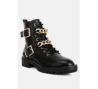 billy metal chain embellished biker boots