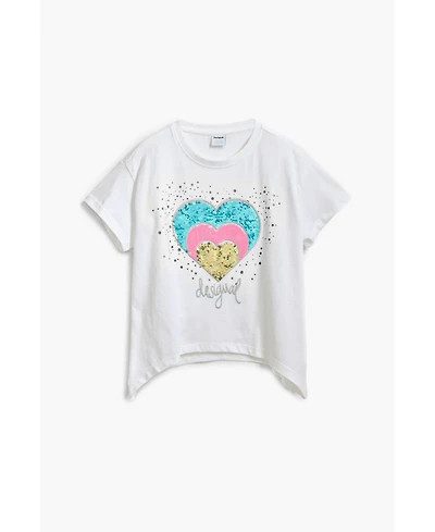 Desigual Girls Girls's Heart T-shirt with rhinestones