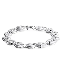Bling Jewelry Nautical Anchor Link Puff Mariner Chain Bracelet Sterling Silver 9MM Wide
