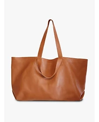 Able Large Foldable East/West Tote Bag, Pebbled Nut