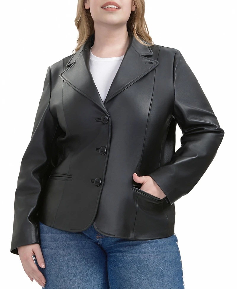 Bgsd Plus Norah Leather Blazer Jacket