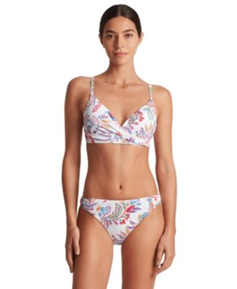 Lauren Ralph Lauren Womens Printed Twist Front Underwire Bikini Top Twist Side Hipster Bikini Bottoms