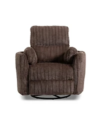 Furniture of America 41" Jorvien Modern Chenille Power Swivel Glider Recliner with Pillows