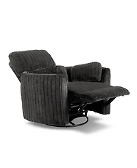Furniture of America 41" Jorvien Modern Chenille Power Swivel Glider Recliner with Pillows