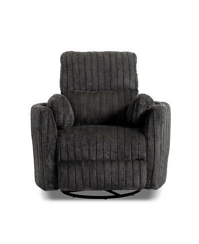 Furniture of America 41" Jorvien Modern Chenille Power Swivel Glider Recliner with Pillows