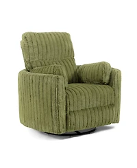 Furniture of America 41" Jorvien Modern Chenille Power Swivel Glider Recliner with Pillows