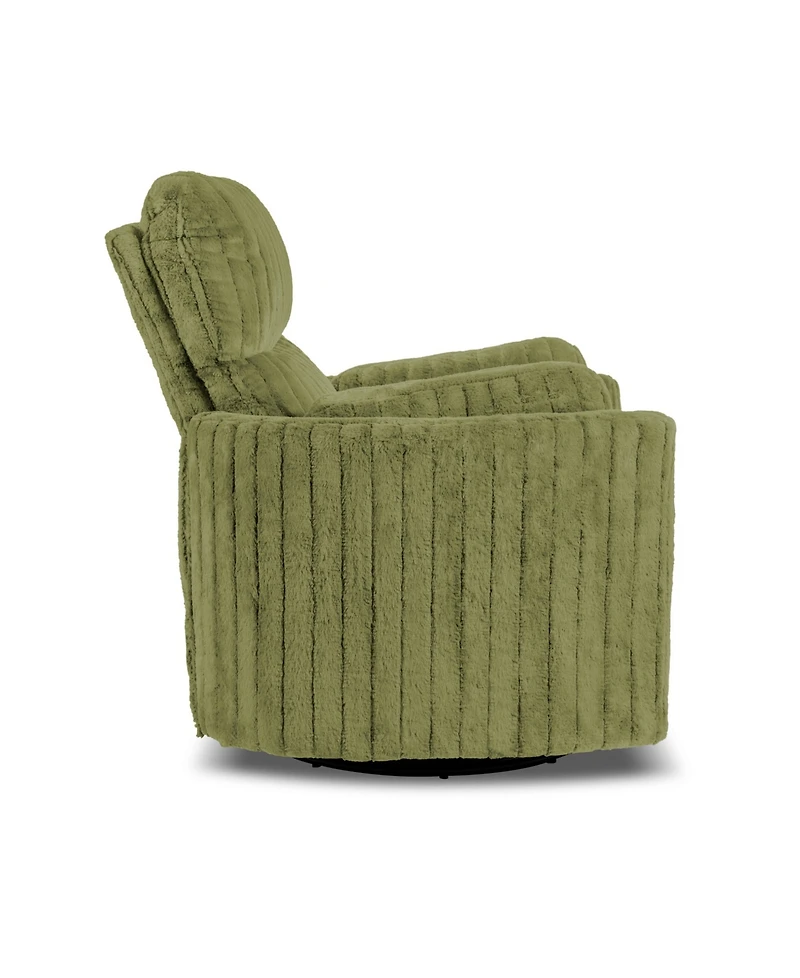 Furniture of America 41" Jorvien Modern Chenille Power Swivel Glider Recliner with Pillows