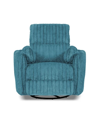 Furniture of America 41" Jorvien Modern Chenille Power Swivel Glider Recliner with Pillows