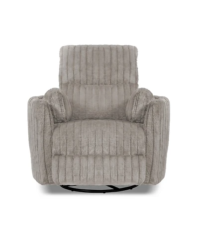 Furniture of America 41" Jorvien Modern Chenille Power Swivel Glider Recliner with Pillows