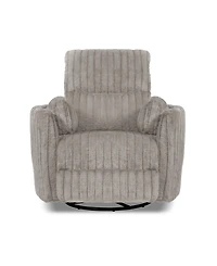 Furniture of America 41" Jorvien Modern Chenille Power Swivel Glider Recliner with Pillows