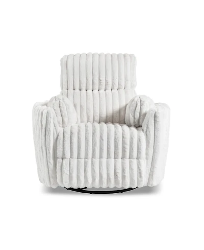 Furniture of America 41" Jorvien Modern Chenille Power Swivel Glider Recliner with Pillows
