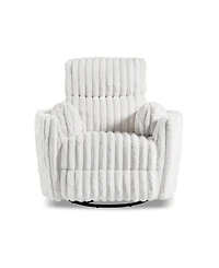 Furniture of America 41" Jorvien Modern Chenille Power Swivel Glider Recliner with Pillows