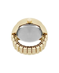 Nine West Women's Quartz Gold-Tone Metal Alloy Crystal Accented Dial Ring Watch, 23mm