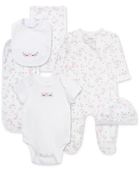 Little Me Baby Girls Cotton Vintage Rose Gift Box, 6 Piece Set