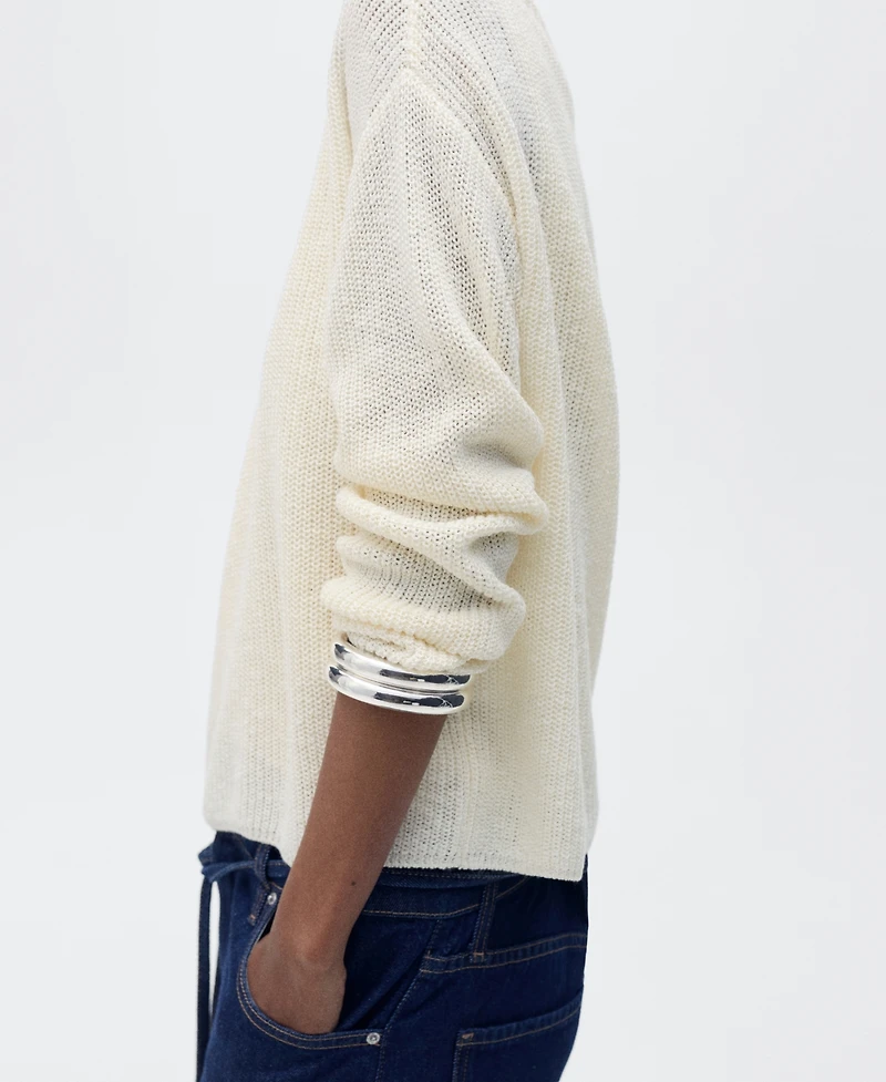 Mango Women's V-Neck Knit Sweater
