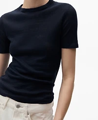 Mango Women's Short-Sleeved Linen T-Shirt