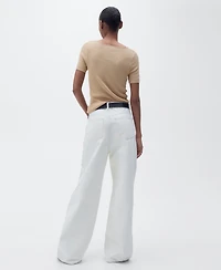 Mango Women's Linen-Blend Knitted Sweater