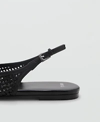 Mango Women's Braided Leather Effect Shoes