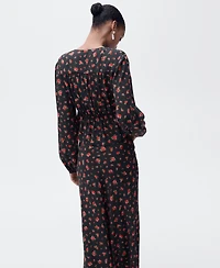 Mango Women's Ruffled Floral Blouse