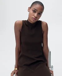 Mango Women's Perkins-Neck Knitted Dress