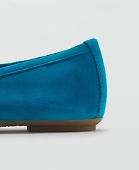 Mango Women's Bow Suede Ballerinas Shoes