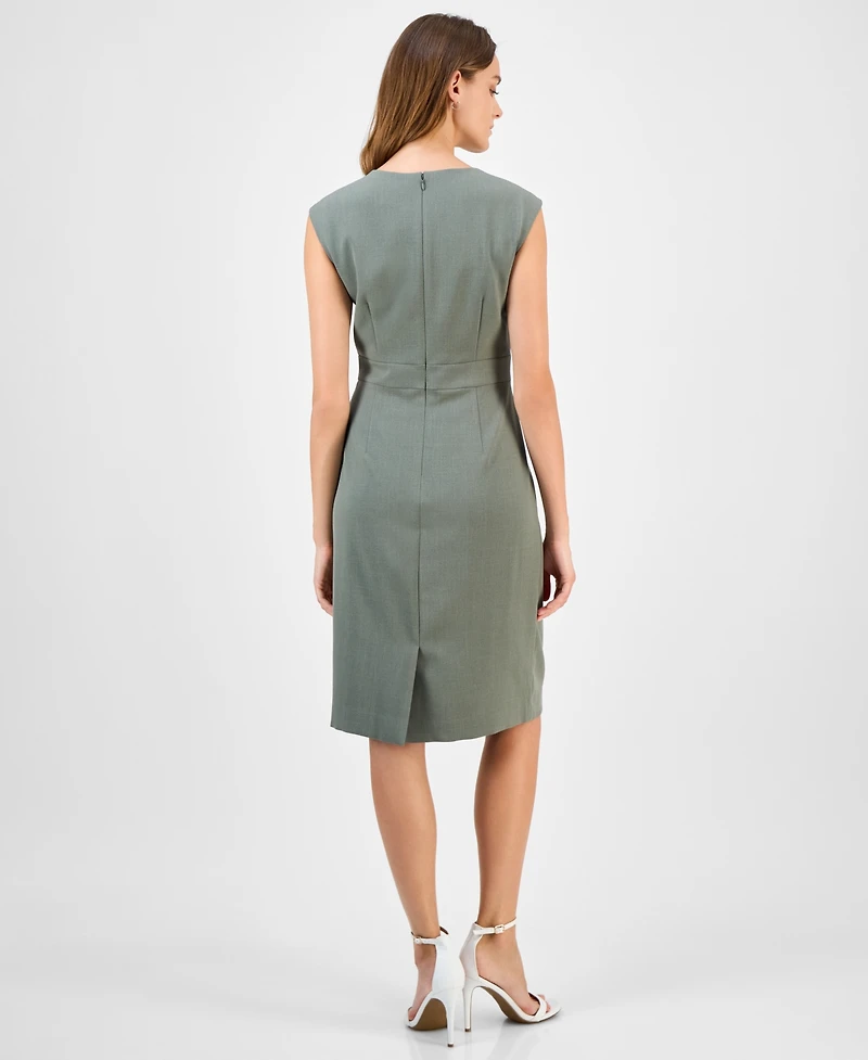Kasper Women's Crewneck Sleeveless Sheath Dress, Regular & Petite