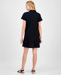 Style & Co Women's Cotton Short-Sleeve Shirtdress, Exclusively at Macy's