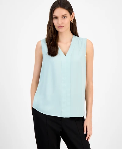 Kasper Women's Sleeveless V-Neck Top, Regular & Petite