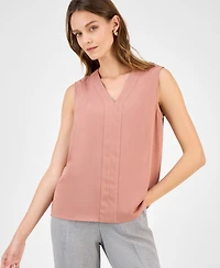 Kasper Women's Sleeveless V-Neck Top, Regular & Petite