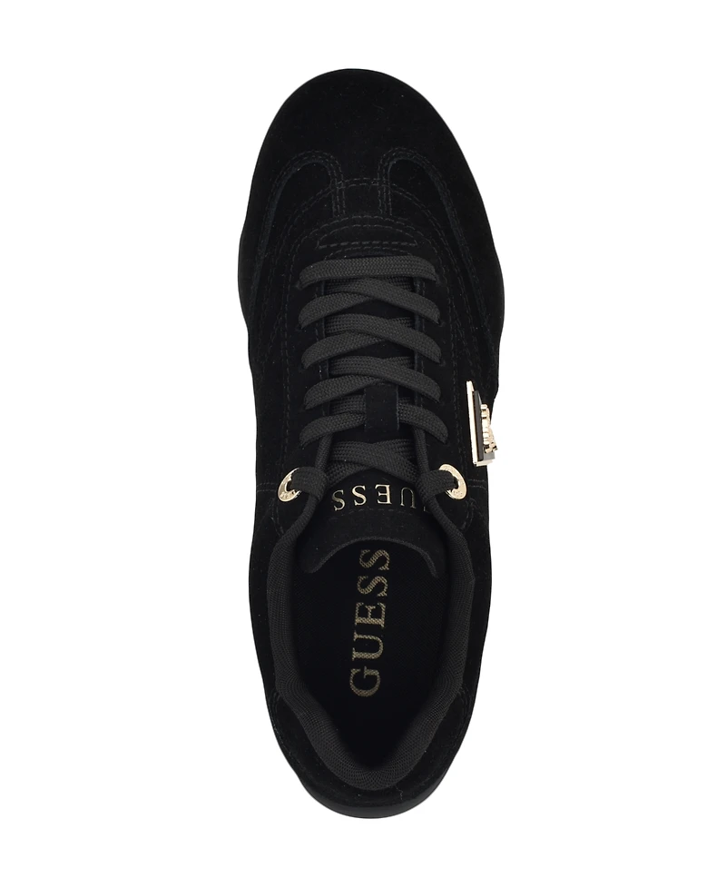 Guess Women's Gabiey Low Profile Suede Lace-Up Sneakers