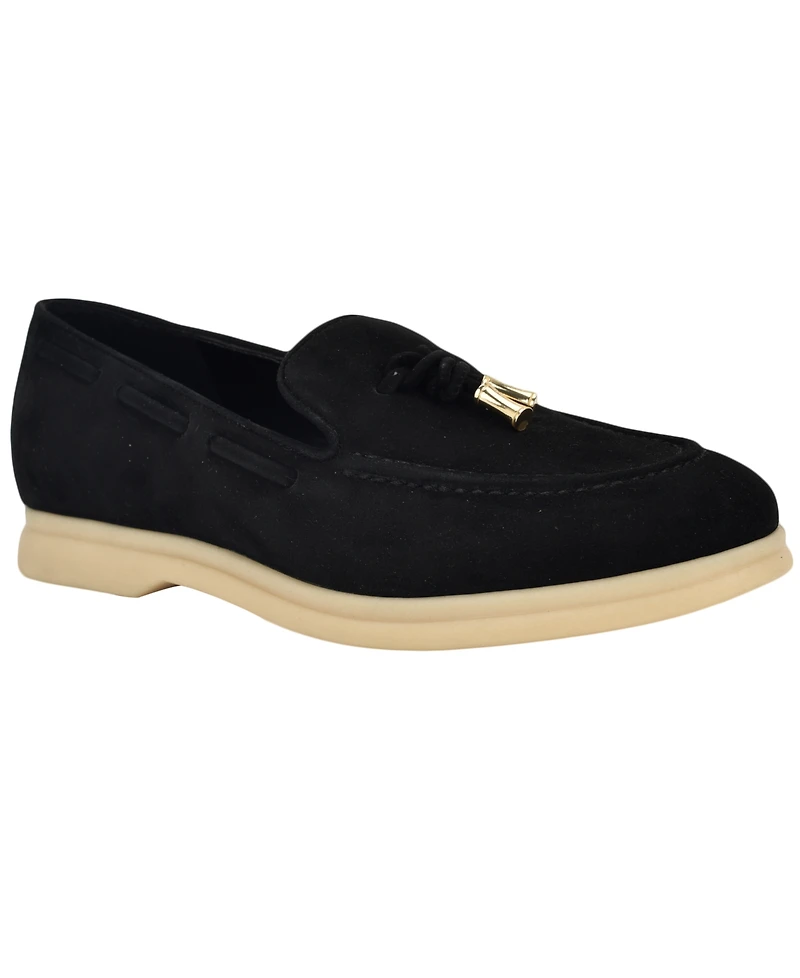 Guess Women's Aryana Interlaced Suede Slip-On Boat Loafers