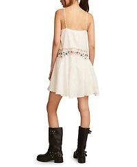 Lucky Brand Women's Cotton Embroidered Strappy Minidress