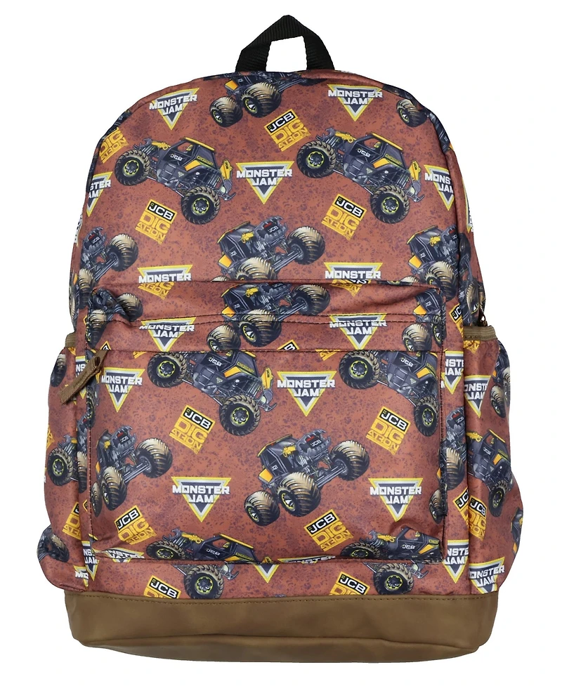 Monster Jam Backpack Jcb DIGatron Truck All-Over Print School Book Bag