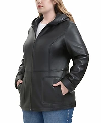Bgsd Plus Cara Hooded Leather Coat