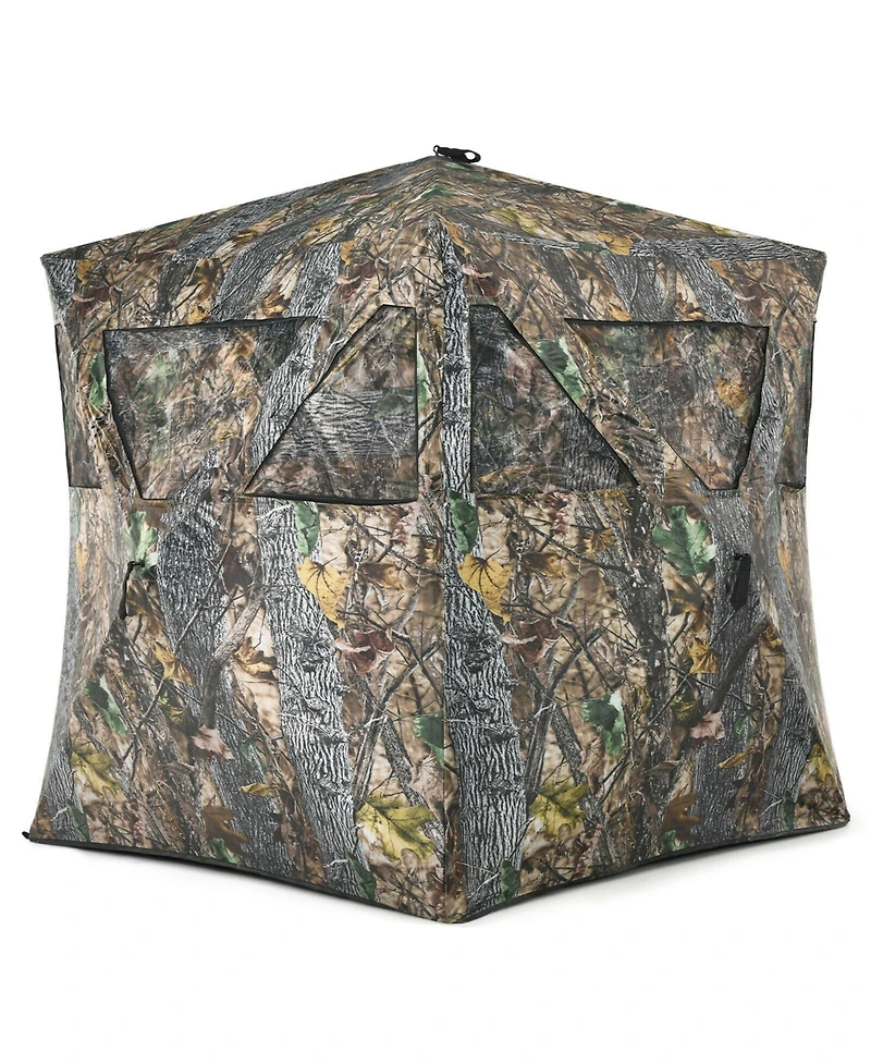 3 Person Portable Pop-Up Ground Hunting Blind with Tie-downs