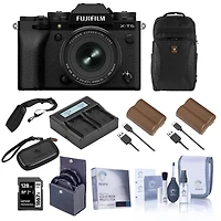 Fujifilm X-T5 Mirrorless Camera, Black with Xf 16-50mm f/2.8-4.8 R Lm Wr Lens, Bundle with 128GB Memory Card, Backpack, 2x Battery, Smart Charger, 2x