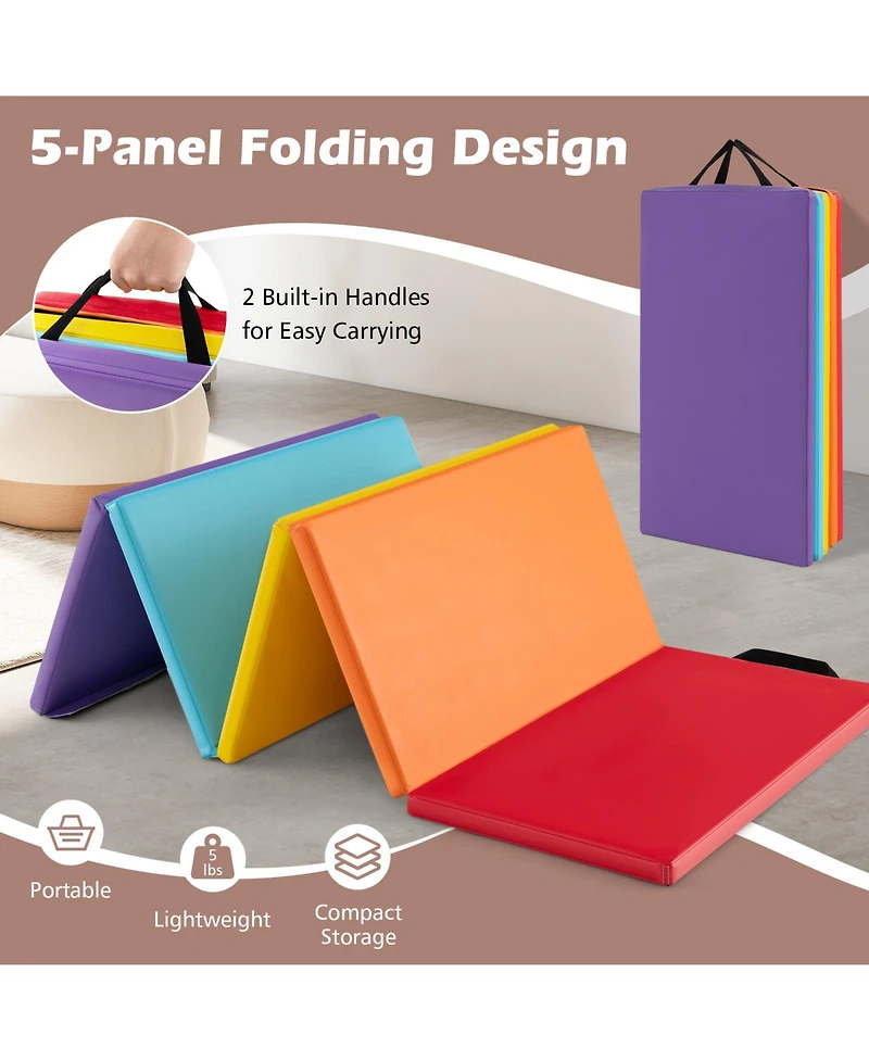 5-Panel Folding Gymnastics Mat for Kids