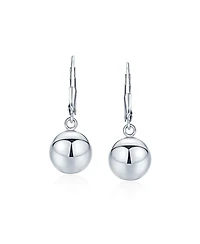 Bling Jewelry Set of 2 Round Dangle Drop Ball Earrings Silver 6MM & 8MM Beads Lever Back