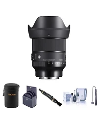 Sigma 24mm f/1.4 Dg Dn Art Lens for Sony E Bundle with 72mm Filter Kit, Lens Case, Lens Cleaner, Cleaning Kit, Lens Cap Tether