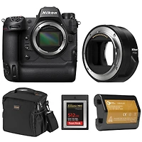 Nikon Z9 Mirrorless Camera with Ftz Ii Mount Adapter, Bundle with 512GB Memory Card, Li-Ion Battery and Shoulder Bag